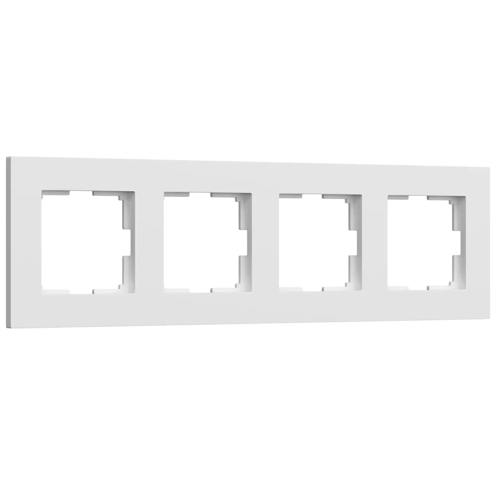 Рамка 4-местная Werkel Slab белый матовый, W0042961