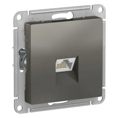 Механизм розетки компьютерной 1-местной СП AtlasDesign RJ45 сталь Schneider Electric ATN000983
