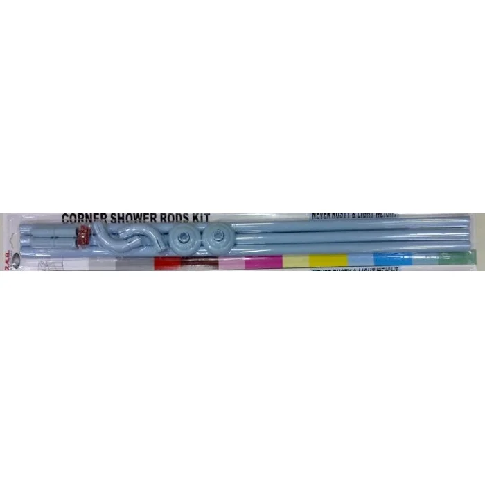 Карниз для ванной ZALEL угловой, голубой, 90-90-90