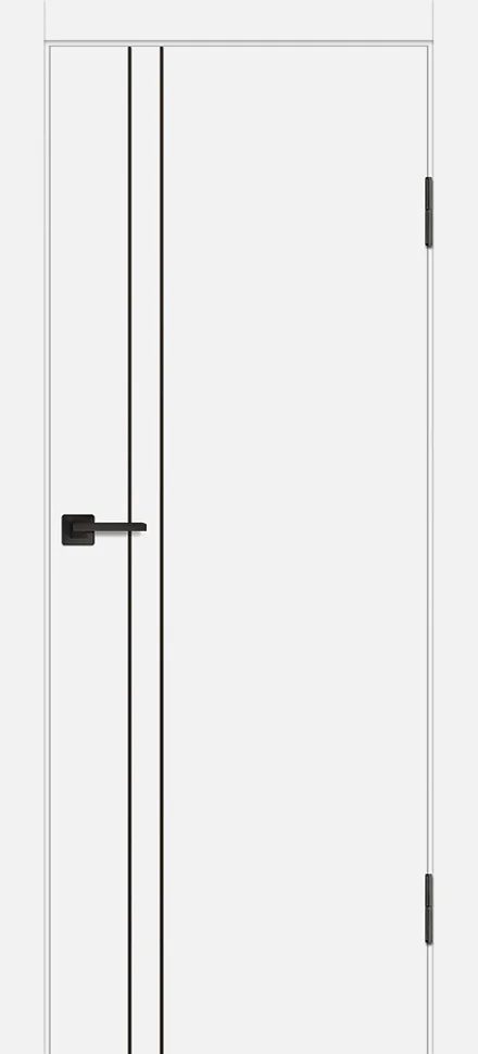Дверь PROFILO PORTE NEW PET P-20 глухая, AL молдинг черный, белый матовый (кромка ABS с 2-х сторон без врезки под замок и петли) 80