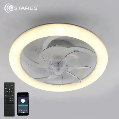 Светильник управляемый светодиодный FAN SIMPLE 65W+18W R-APP-480x125-WHITE/WHITE-220-IP20 с вентилятором