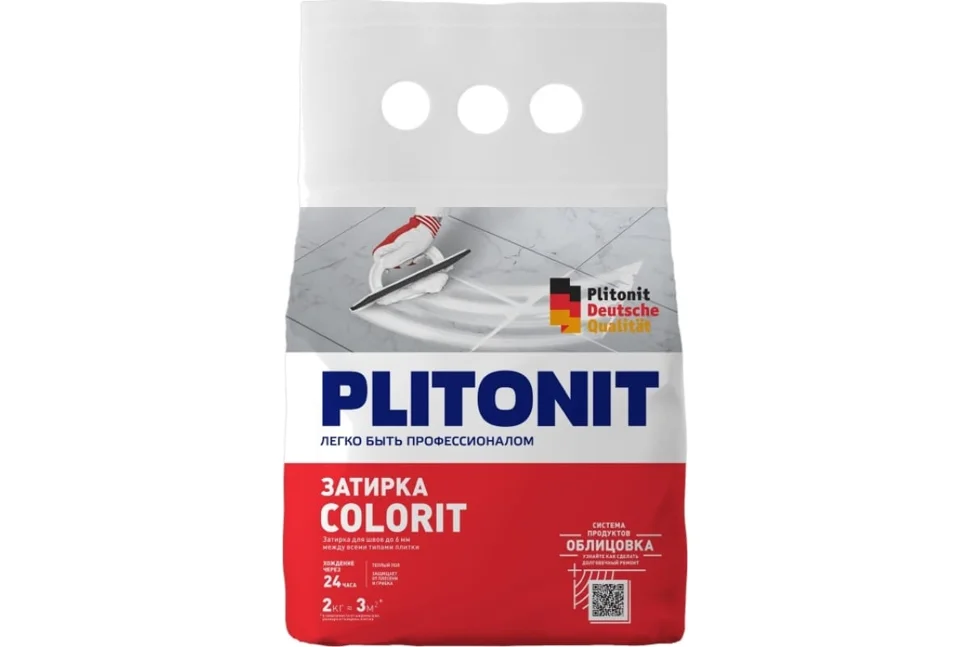 Затирка цементная PLITONIT Colorit для узких швов цвет черный 2 кг