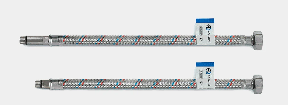 Подводка гибкая для смесителя 50 см (2 шт.) стальная гайка (AQUALINE 50)