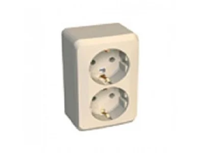 Розетка 2-местная ОП Этюд 16А с заземл. крем. Schneider Electric PA16-007K