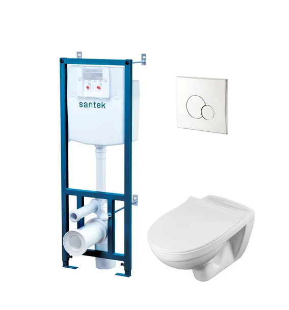 Комплект Пэк Santek Бореаль: подвесная чаша+инсталляция+сиденье микролифт+панель хром