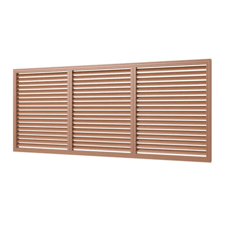 Решетка вентиляционная, профиль ПВХ, 600х1500, вишня, ЭРА