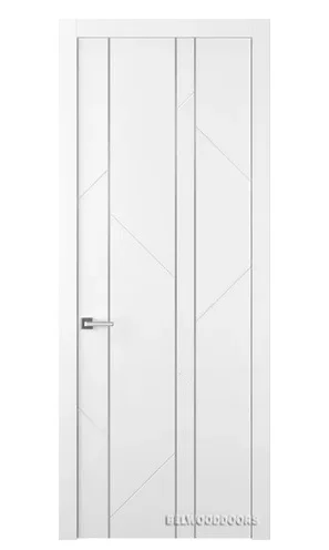 Дверь BELWOODDOORS "Флекс 1" глухая 90 (21-10) smart core эмаль белый с молдингом хром