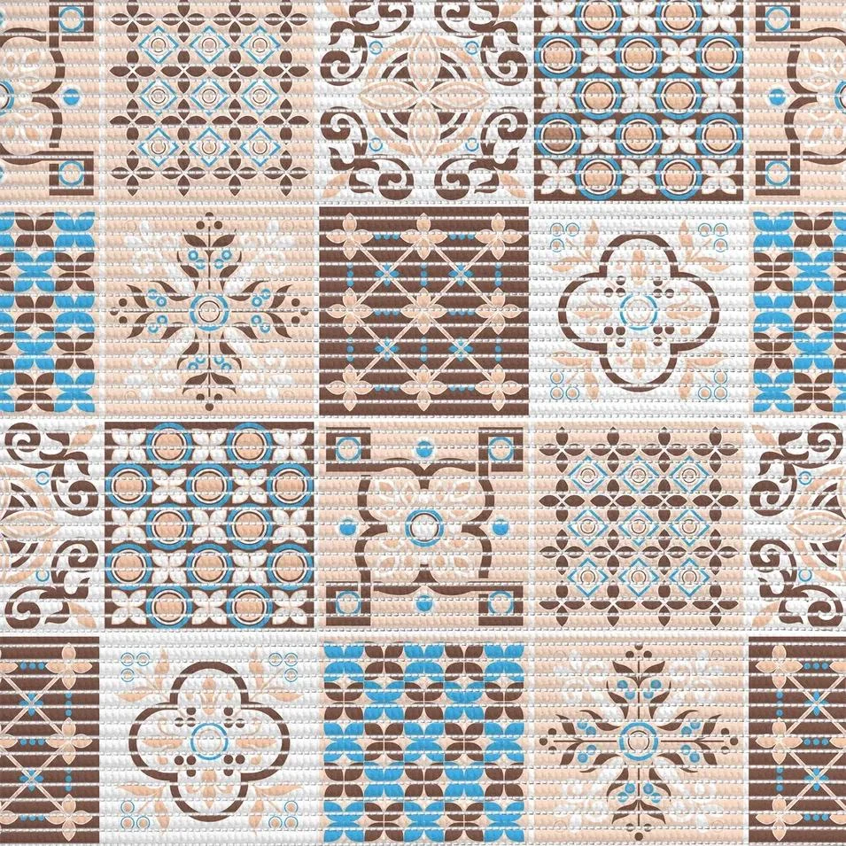 Коврик из вспененного ПВХ "ПРЕОБРАЖЕНИЕ" 1,30х15м 7094-225PT-brown-blue