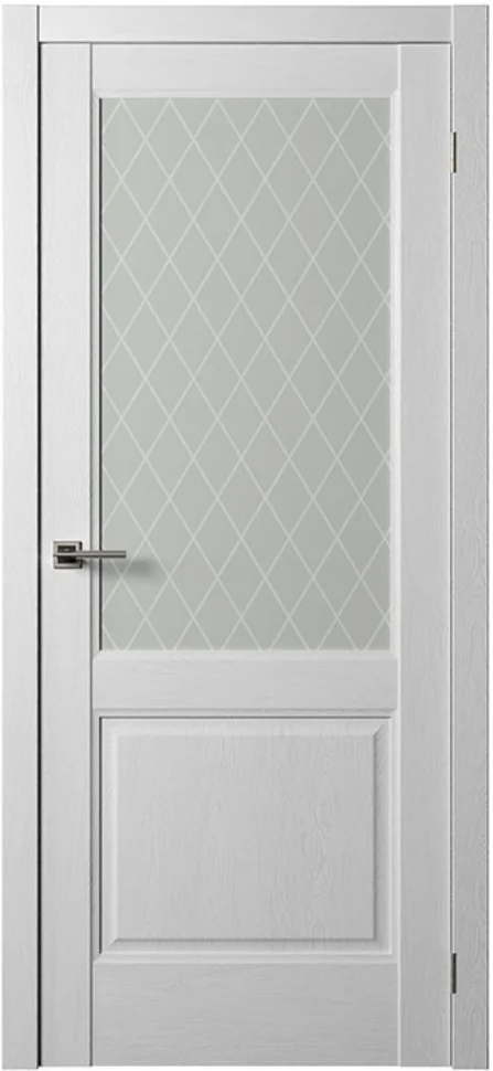 Дверь ДВЕРИ РЕГИОНОВ Нова 4 стекло ясень белый 90 (врезка под защелку Vantage 96)