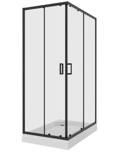 Ограждение душевое NIAGARA NG-6811-08 BLACK 1200х900х1950, двери раздвижные, арт. NG-6811-08 Black