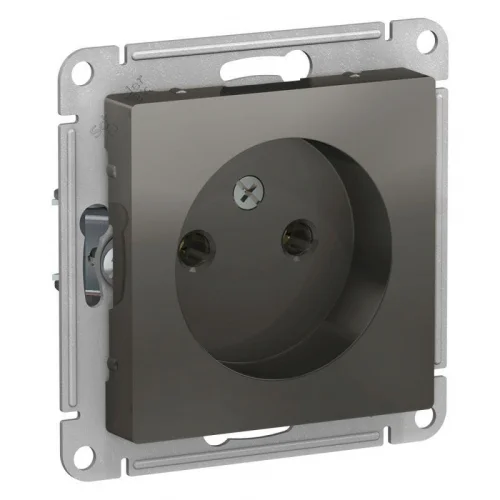 Механизм розетки 1-м СП AtlasDesign 16А IP20 без заземл. сталь Schneider Electric ATN000941