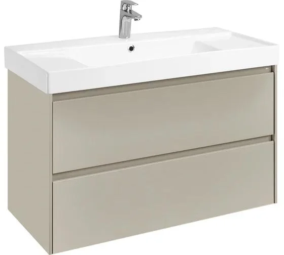 Комплект ROCA: тумба под умывальник ONA 100 (2 ящика) подвесная серый матовый с раковиной ONA 100