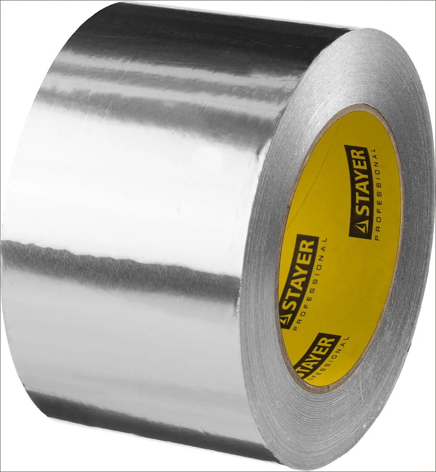 Лента клейкая алюминиевая, 75мм х 50м, до 120С, 50мкм. STAYER Professional