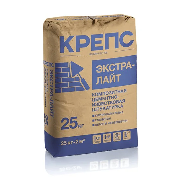 Штукатурка цементно-известковая КРЕПС ЭКСТРА-ЛАЙТ 25 кг