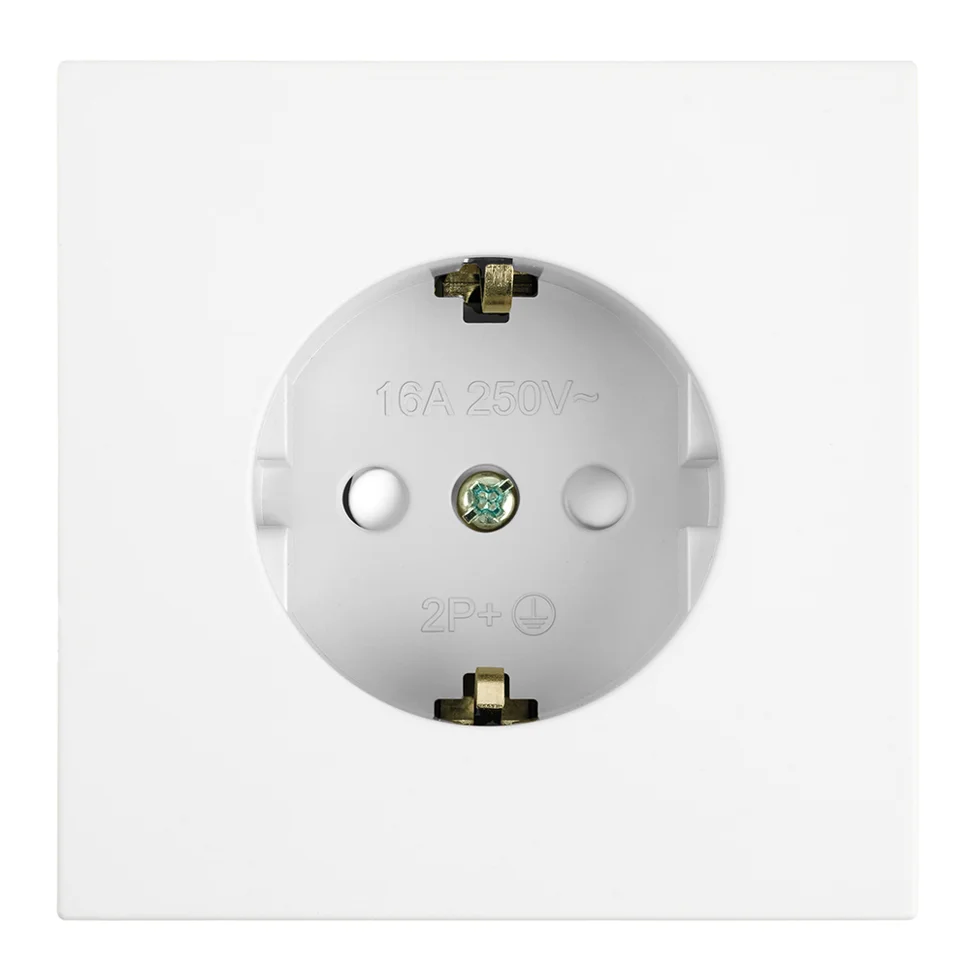 Розетка 1-местная (механизм) СП STEKKER Мия с защитной шторкой с заземлением, 250В, 16А, RST16-3110-01, белая магнолия