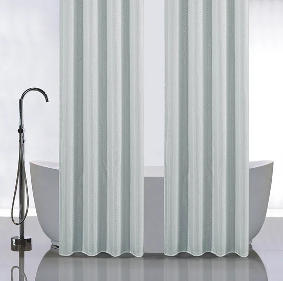 Штора для ванной САНАКС полиэстэр, 120*180см, СЕРАЯ двойная, однотонная, 2 штуки, арт.032-10