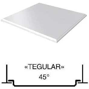 Кассета АЛБЕС AP 600A6 /(Tegular)/45&#176;/ белый 9003 (оцинк.)