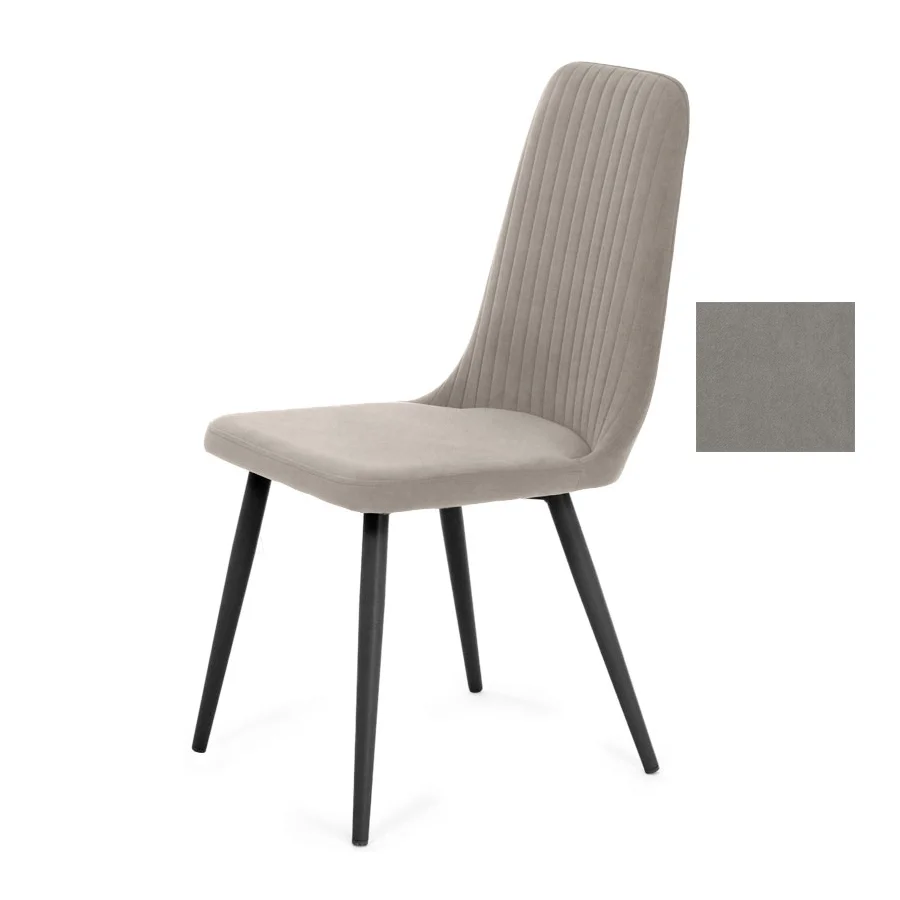 Стул Жужу (ткань Т180-светло-серый) + ножки 1R32 (черный)