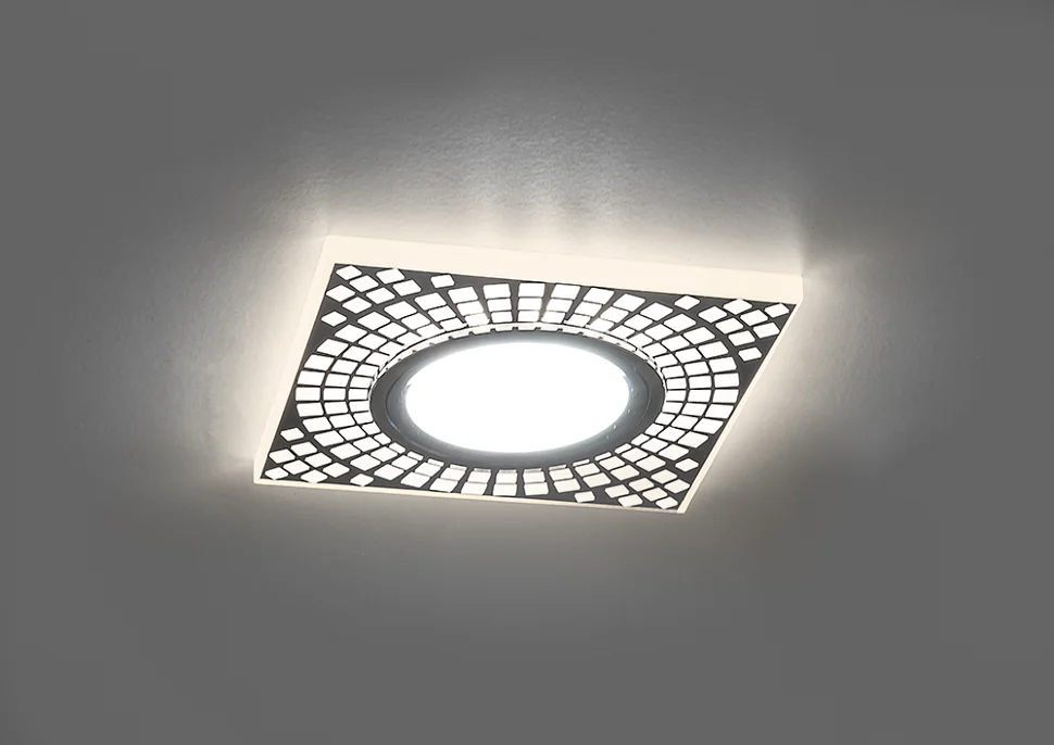 Светильник точечный Feron CD952 со светодиодной подсветкой 15LED*2835 SMD 4000K, MR16 50W G5.3 белый матовый, хром*