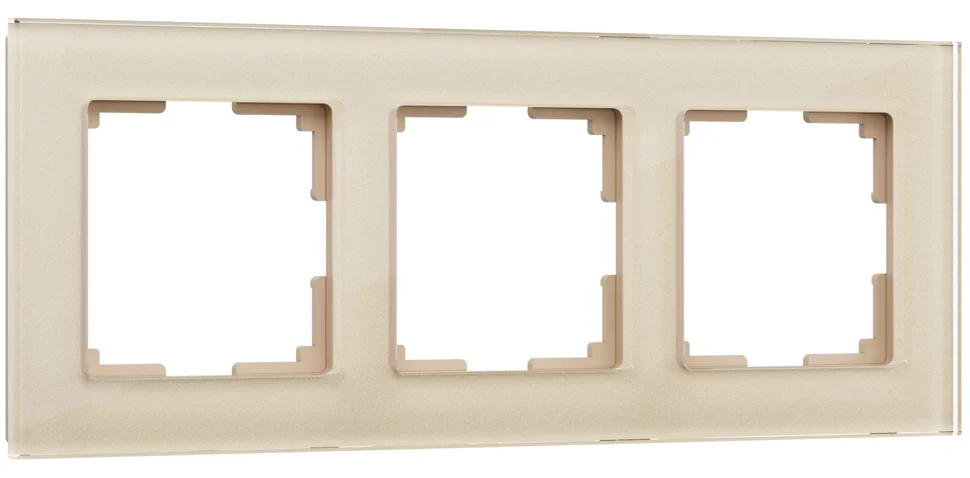 Рамка трехместная Werkel Favorit, шампань, стекло, WL01-Frame-03