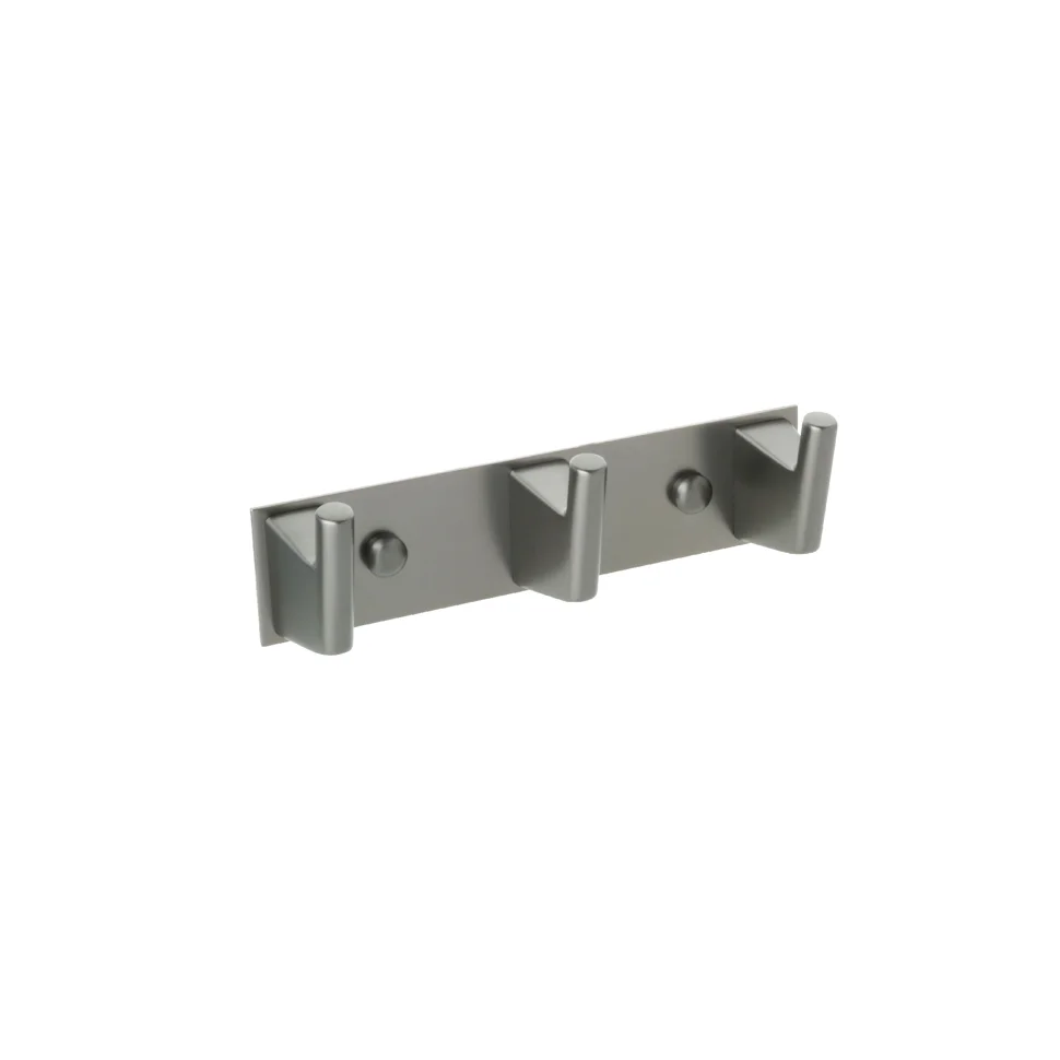 Вешалка для полотенец стальная 3 крючка Fixsen Trend Graphite FX-98005-3, черный графит