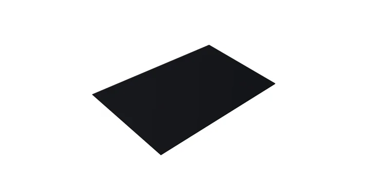 Плоский лист Quarzit Matt RAL9005 (чёрный), 0.5мм, 1.25*2м (в пленке)