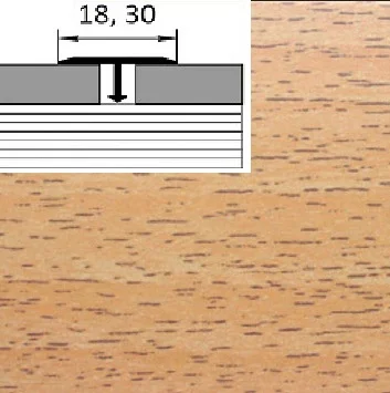 Порог АПТ 30 алюминиевый 2700*30*9 мм одноуровневый (10 акация)