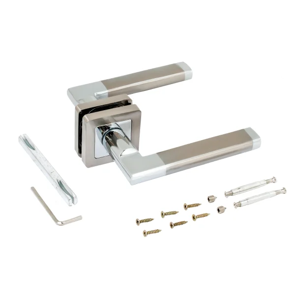 Ручка дверная АЛЛЮР АРТ "ВЕНСАН" SN/CP (2682) матовый никель/хром