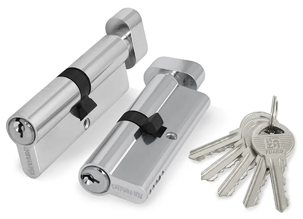 Цилиндр FUARO с вертушкой 100 ZM 80 mm (35+10+35) CP хром