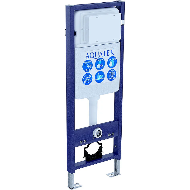 Инсталляция AQUATEK Standart 37, 1130*370*150 мм, со звукоизоляционной прокладкой, с крепежом, без клавиши смыва