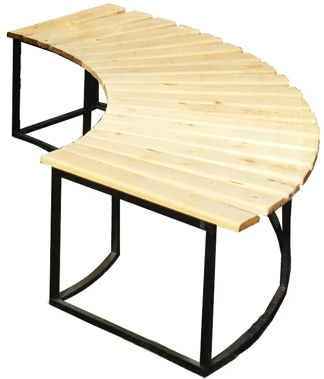 Лавка "1/4 круга" без спинки с лаком