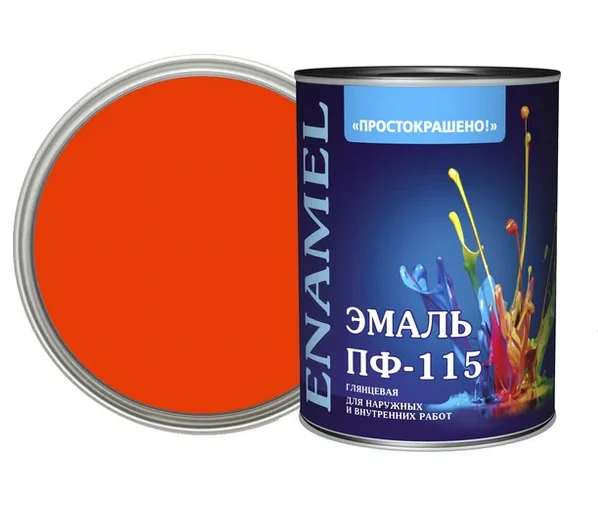 Эмаль ПФ-115 оранжевая 1,8кг Простокрашено БАУ