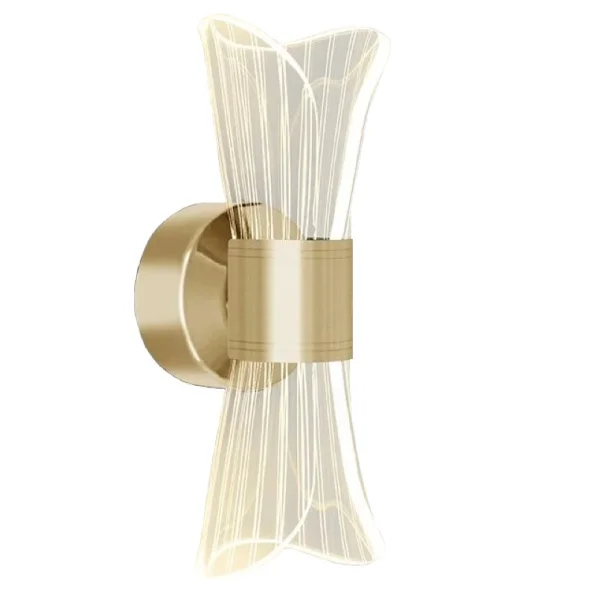 Бра светодиодное DIO 12W 2Y-ON/OFF-230x80x85-GOLD/CLEAR-220-IP20