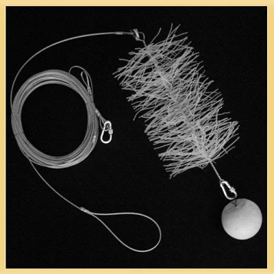 Средство для чистки дымохода Трубочист 120, набор (ёрш, трос)