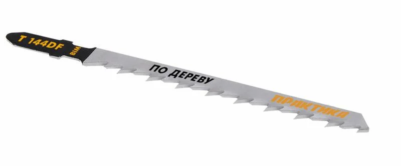 Пилки для лобзика по дереву, ДСП тип T144DF, 100 х 75 мм, грубый рез, BIM, 2шт, ПРАКТИКА