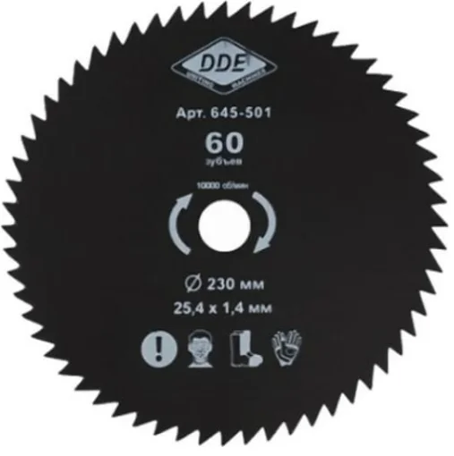 Диск для триммера DDE WOOD CUT 60 зубьев, 230 х 25,4 мм (толщина = 1,4 мм)