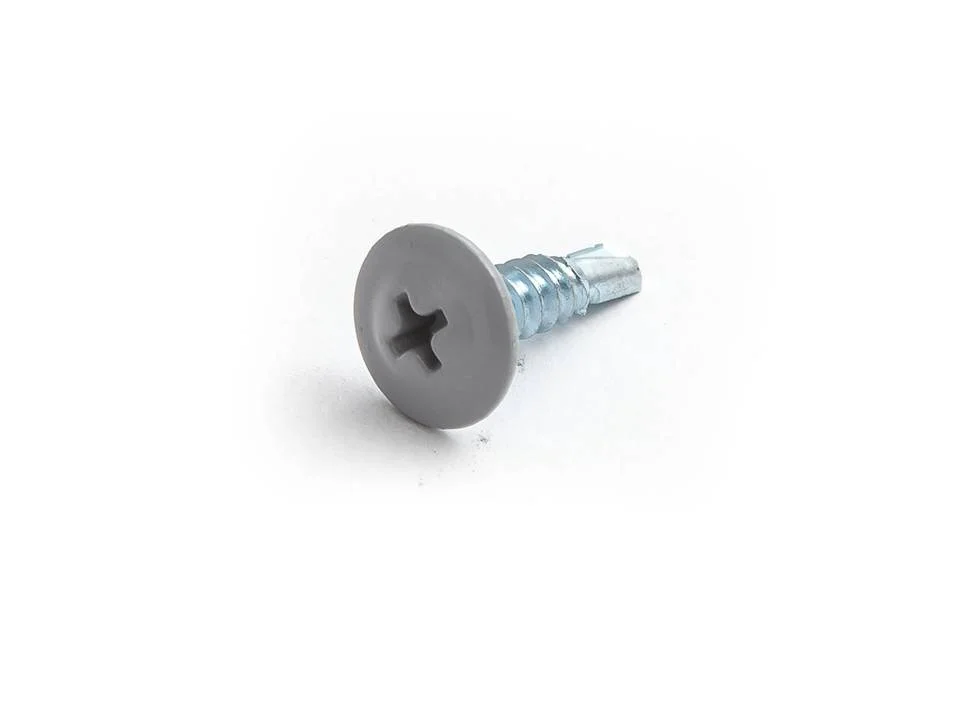 Саморезы с прессшайбой острие 4,2x19 RAL 7024 (уп 1000шт)