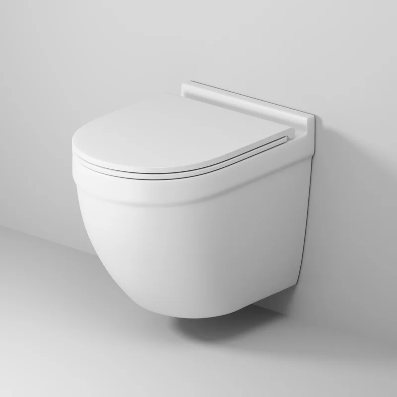 Унитаз подвесной GROSSMAN GR-4483MSQ (520х360х410) безободковый, белый матовый с тонкой крышкой, микролифт, смыв торнадо