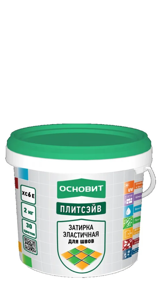Затирка цементная ОСНОВИТ Плитсэйв XC6 E эластичная цвет 054 нефритовый 2 кг
