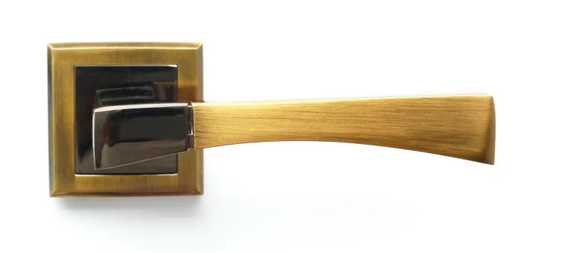 Ручка дверная BUSSARE на квадратной накладке STRICTO A-16-30 COFFEE BLACK/MOККA кофе черный/мокко