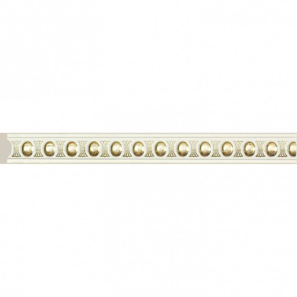Багет интерьерный COSCA, "Ионики", Молдинг 30, "Белый с золотом" 2,4м, арт.D30(1)/W27G