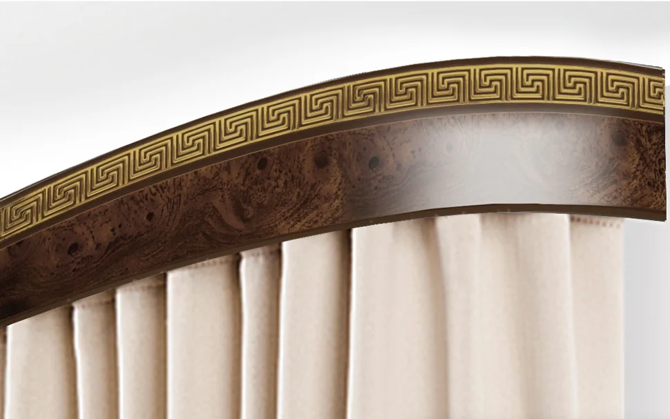 Карниз Галант NEO "Греция" с поворотами 2,0 корень ореха, 3-х рядный