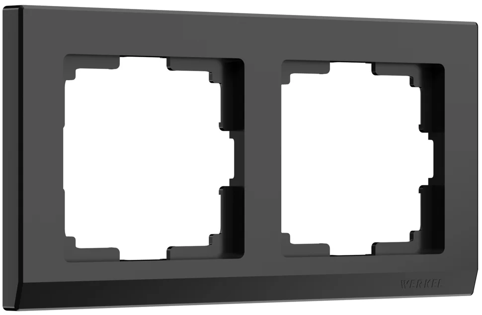 Рамка 2-местная Werkel Stark, черная, WL04-Frame-02-black, W0021808