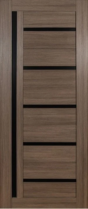 Дверь ТЕРРИ №03 Дана экошпон серый стекло ЧЕРНОЕ 70