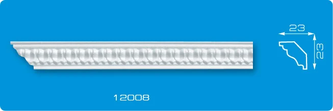 Плинтус потолочный ФОРМАТ 12008 инжекционный белый 1,3 м