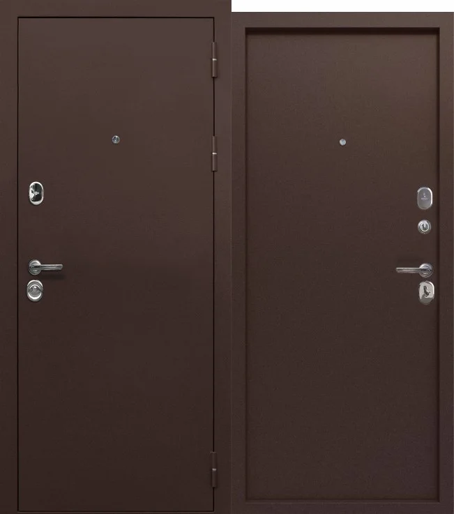 Дверь мет. Тайга 9см (ДМ-3) 860х2050 "Л" Медный антик/ Медный антик