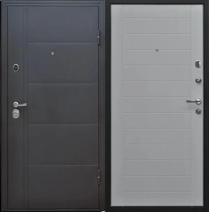 Дверь мет. ДВЕРНОЙ КОНТИНЕНТ Эверест 960х2050 "Пр" Металл серый графит/беленый дуб