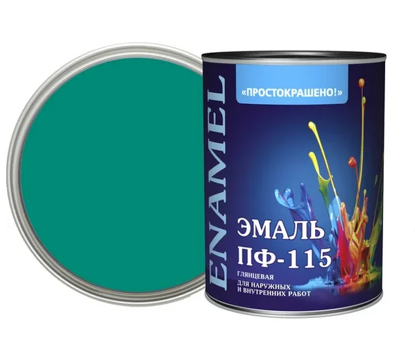 Эмаль ПФ-115 бирюзовая 0,8кг Простокрашено БАУ