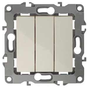 Выключатель трехклавишный СП Эра12, слоновая кость (10АХ-250В) арт.12-1107-02