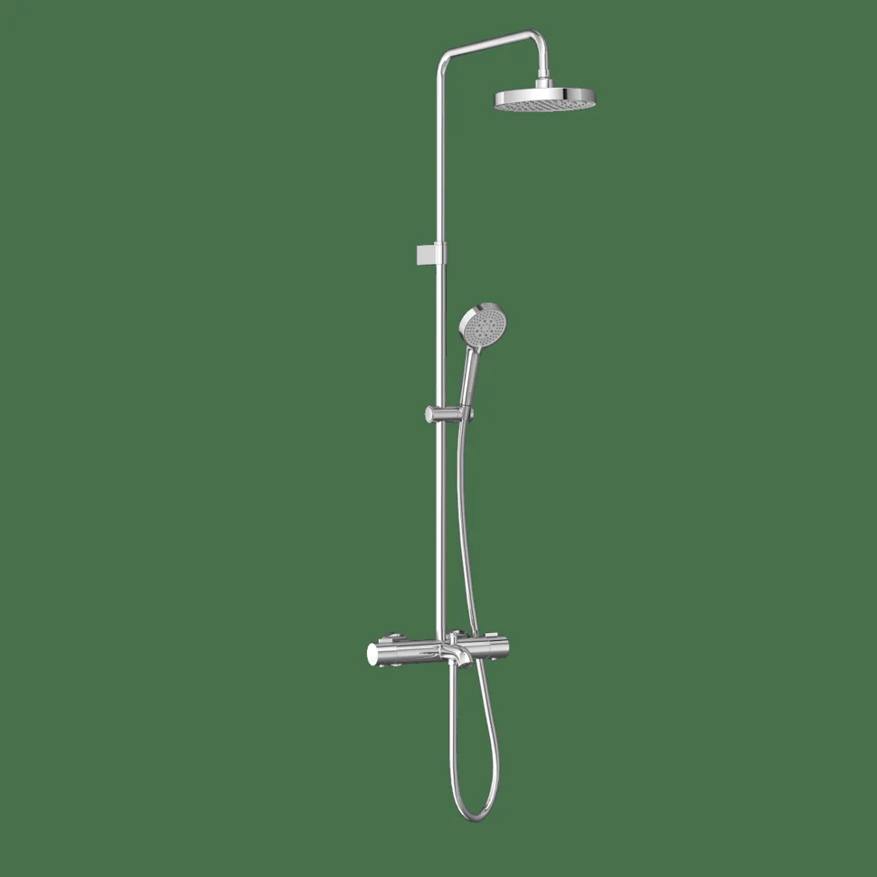 Система душевая VitrA Base Round для ванны с термостатическим смесителем, хром